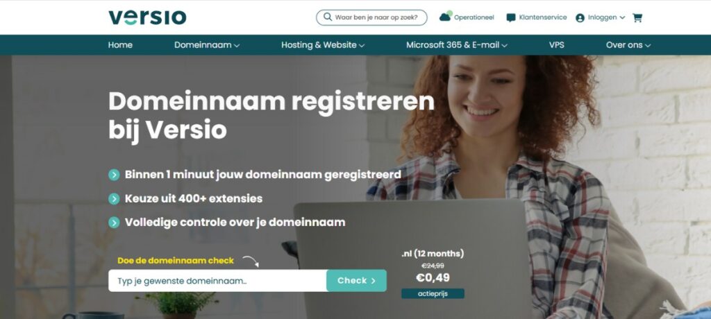 versio domeinnaam registreren