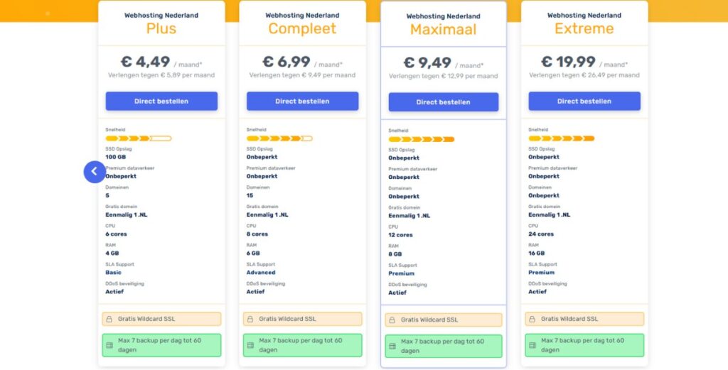 vimexx hostingpakketten