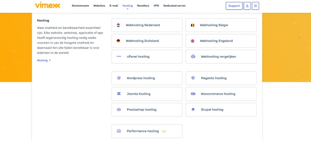 vimexx webshop hosting
